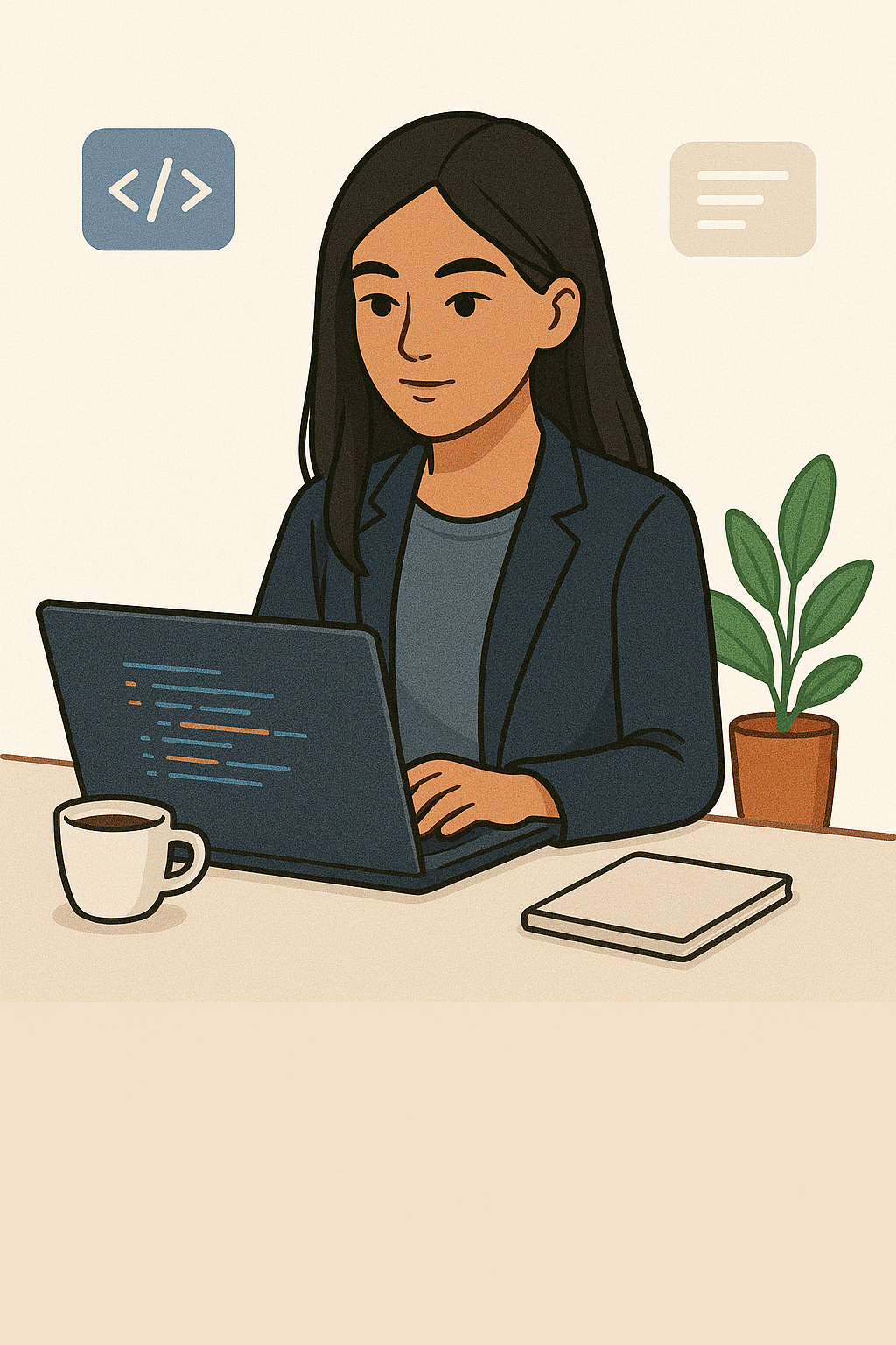 Avatar of a girl coding